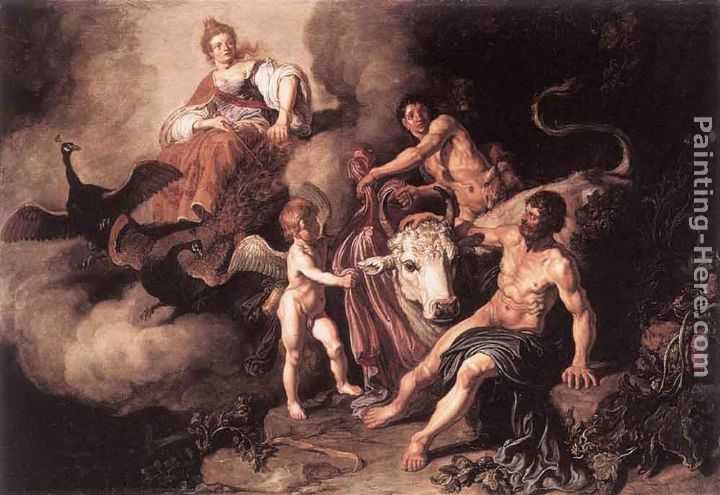 Juno Discovering Jupiter with Io painting - Pieter Lastman Juno Discovering Jupiter with Io art painting